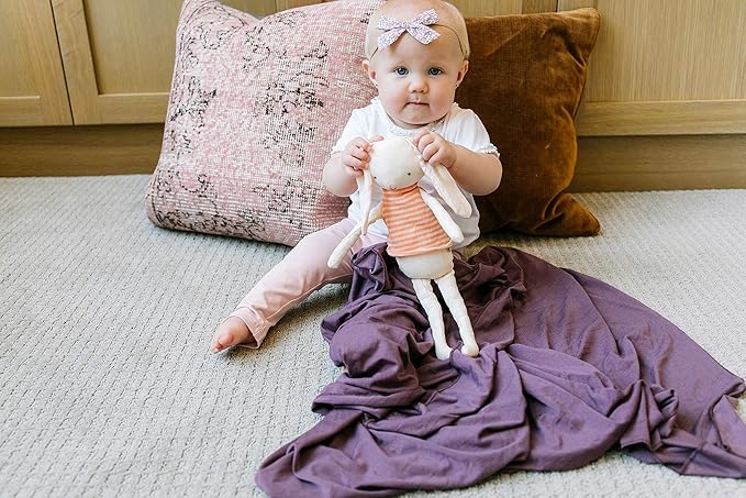Copper Pearl Baby Swaddle Blanket - Premium Knit Baby Blanket, Large Soft Stretchy Receiving Blankets for Baby Boy and Girl, Swaddles for Newborn, Infant, and Toddler (Plum)