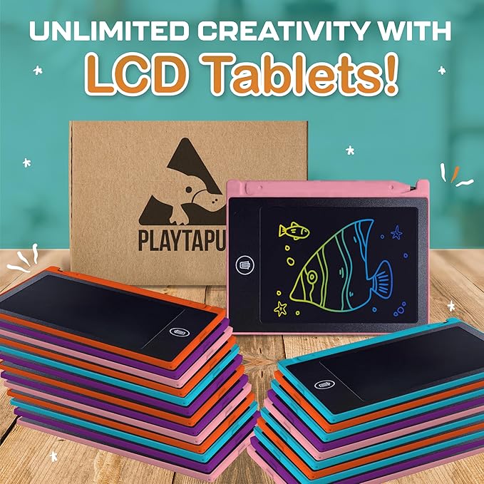 Party Favor Mini LCD Writing Tablet for Kids, 24 Pack – 4.5 Inch Mini Drawing Board. Fun and Educational for Kids That Sketch and Doodle. Perfect Goodie Bag and Gift Bag Filler, School Prize Or Gift