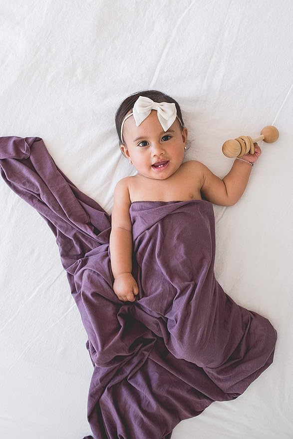 Copper Pearl Baby Swaddle Blanket - Premium Knit Baby Blanket, Large Soft Stretchy Receiving Blankets for Baby Boy and Girl, Swaddles for Newborn, Infant, and Toddler (Plum)