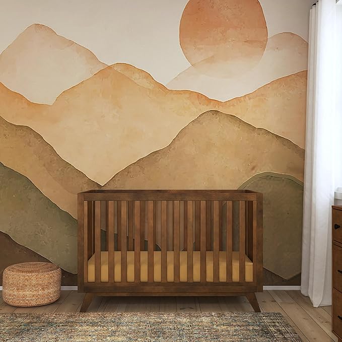 DaVinci Otto 3-in-1 Convertible Baby Crib with Toddler Bed & Daybed Conversion, Durable & Easy to Assemble - GREENGUARD Gold Certified with 4 Adjustable Mattress Heights - Walnut