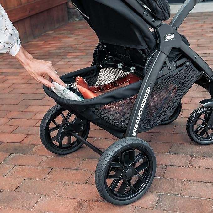 Chicco Bravo 3-in-1 Trio Travel System, Bravo Quick-Fold Stroller with KeyFit 30 Infant Car Seat and Base, Car Seat and Stroller Combo | Brooklyn/Navy