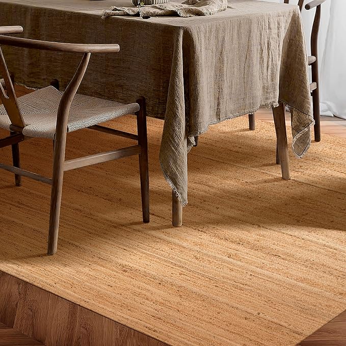 Hausattire Hand Woven Jute Braided Rug, 5'x8' – Natural, Reversible Boho Entry Area Rugs for Kitchen, Living Room I Farmhouse Indoor Outdoor Decorative Floor Rug, 60x96 Inches