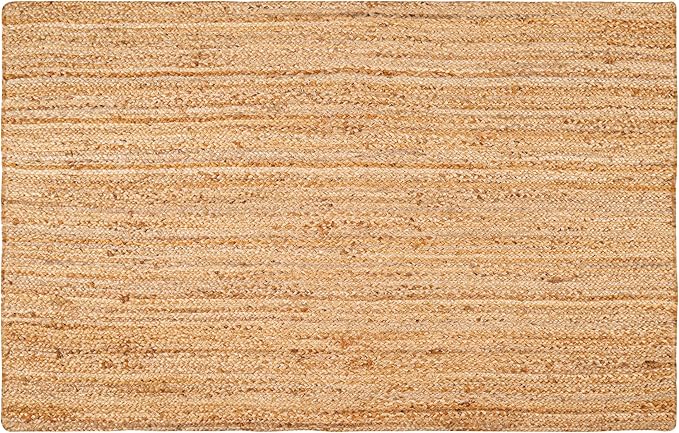 Hausattire Hand Woven Jute Braided Rug, 4'x6' – Natural, Reversible Boho Entry Area Rugs for Kitchen, Living Room I Farmhouse Indoor Outdoor Decorative Floor Rug, 48x72 Inches