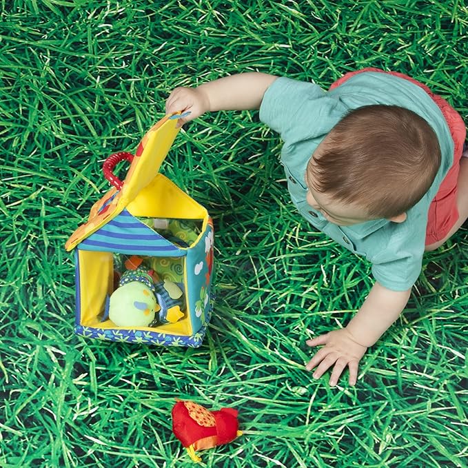 Manhattan Toy Put and Peek Birdhouse Soft Activity Toy 7.5 x 7.5 x 9 inches