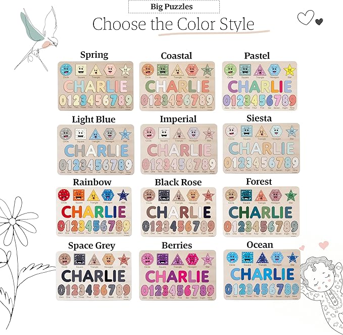 Toys for One Year Old, Personalized Baby Toy, First Birthday Gift, Montessori Name Puzzle, Wooden Name Puzzle for Kids, Custom Gift