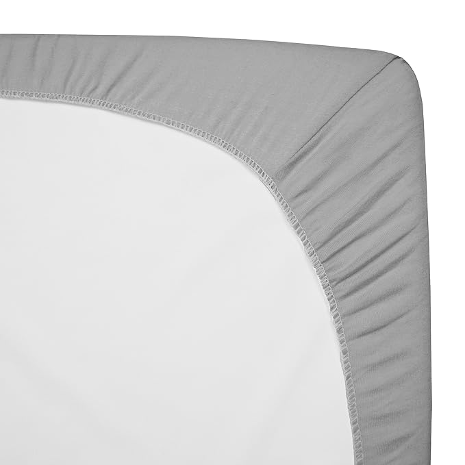 American Baby Company 3 Pack 100% Natural Cotton Fitted Crib Sheets 52" x 28" - Soft, Breathable, Hypoallergenic & Gentle Toddler Bed Sheets, Grey, Neutral for Boys & Girls