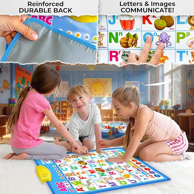 QUOKKA Educational Toys for Kids 5-7 Year Old - Vertical ABC Learning Wall Chart for Toddlers Age 3 4 6+ - Interactive Speech Therapy Poster Boy Girl - Autism Puzzle Game 8-10-12