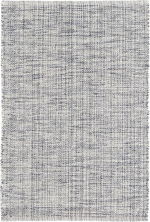 Dash & Albert Marled Indigo Handwoven Cotton 7.5 X 9.5 Feet, Blue Geometric Pattern