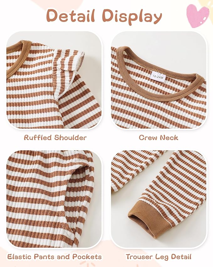 Mioglrie Baby Girl Clothes Infant Toddler Girls Fall Winter Outfits Sweatshirts Clothing Set 3 6 12 18 24 Month 2T 3T
