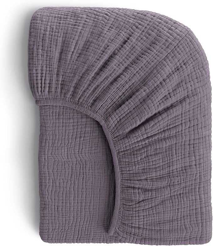 Muslin Crib Sheets, 100% Organic Cotton, Breathable and Ultra-Soft, Standard Crib Sheet Mattress (28"x 52") for Girls and Boys, Neutral Fitted Baby Crib Sheet (Dark Grey)