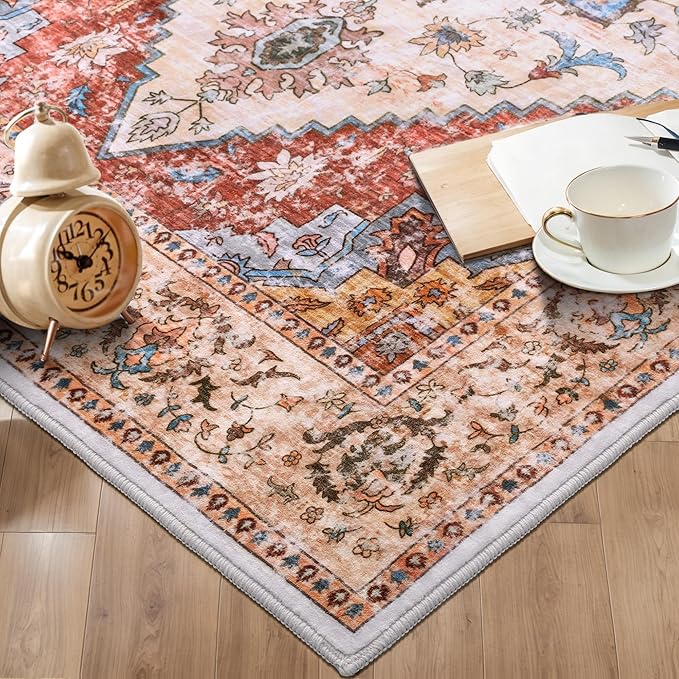 Ciicool Washable Runner Rug Non Slip, 2'x6' Hallway Rug Vintage Kitchen Rugs Carpet for Bedroom Laundry Bathroom Decor
