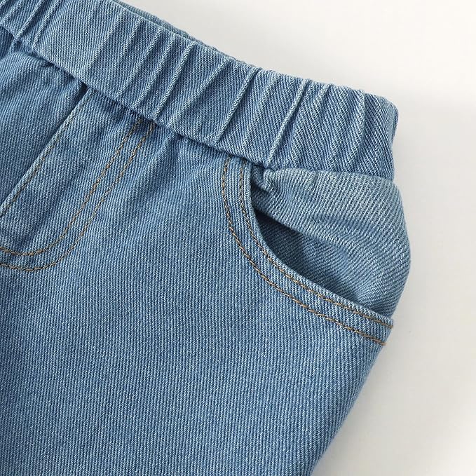 Mioglrie Toddler Girl Clothes Little Girl Denims Outfits Jeans Pants Set Little Baby Toddler Baby Clothes for Girl