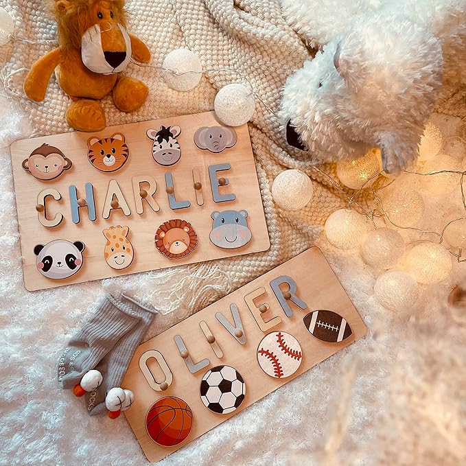 Name Puzzle for Kids Personalized,Custom Name Puzzle The First Gifts for Boys and Girl, Personalized Wooden Puzzles for Toddlers