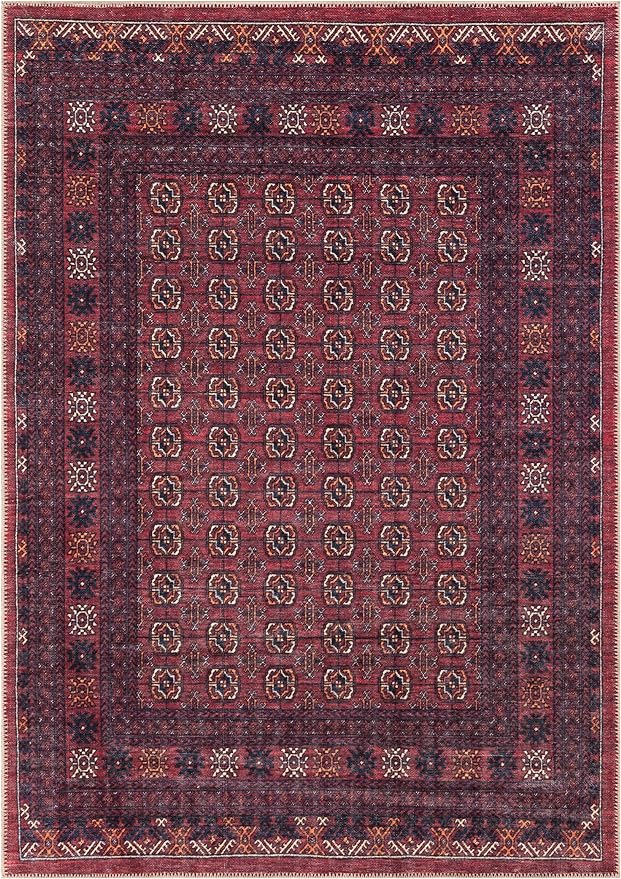 Keen Home Design 4x6 Rug - Machine Washable Area Rug with Non-Slip Backing, Ideal for Living Room, Dining Room, Bedroom - Vintage, Easy Clean, Durable, Low Pile Rug - (4' x 6')