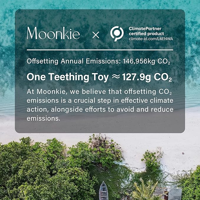 Moonkie Teething Toy, Safe & Easy to Hold BPA Free Silicone Baby Soothing Teethers, Prevent Finger Sucking Teether Toys Best for Babies 0-6 6-12 Months (Sheep Shifting Sand)