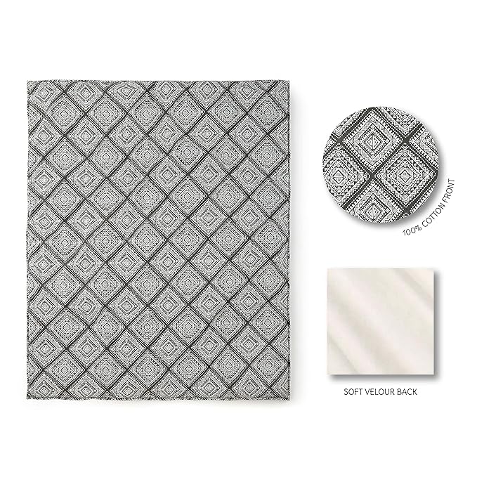 Levtex Baby Nest & Nod Riley 3pc Bedding Set, Cotton, Charcoal (Quilt, Dust Ruffle, Crib Fitted Sheet)