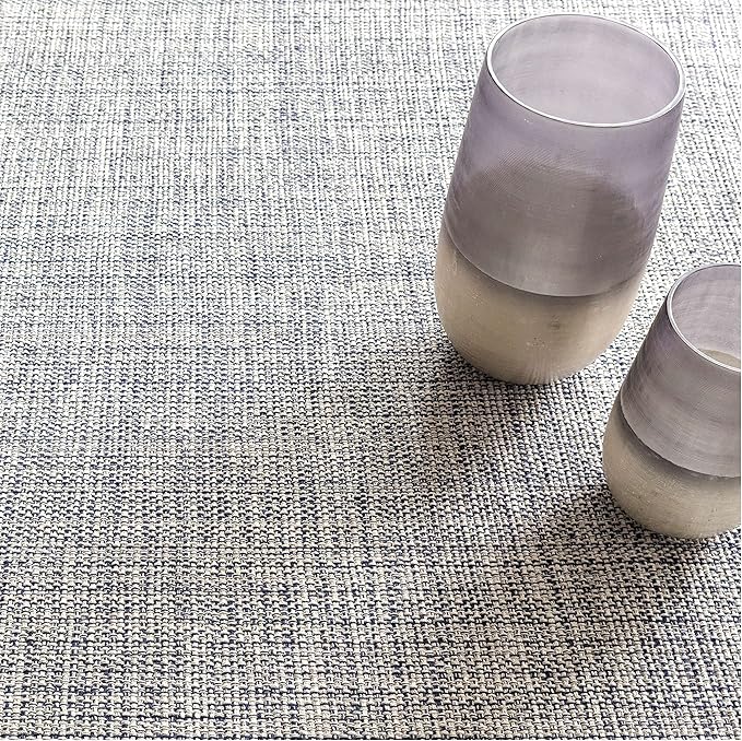 Dash and Albert Marled Cotton Area Rug - 2' x 3' Indigo Solid Handwoven Accent Rug - Durable, Lightweight, High Traffic Areas Hallway, Bedroom, Living Room