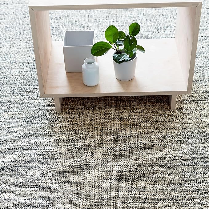 Dash and Albert Marled Cotton Area Rug - 2' x 3' Indigo Solid Handwoven Accent Rug - Durable, Lightweight, High Traffic Areas Hallway, Bedroom, Living Room