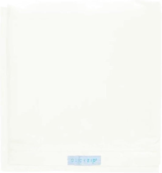 QuickZip Crib Extra Zip-On Sheet (SecureFit Wraparound Base Not Included) - Faster, Safer, Easier Baby Crib Sheets - Ivory 100% Cotton - Fits All Standard Crib Mattresses