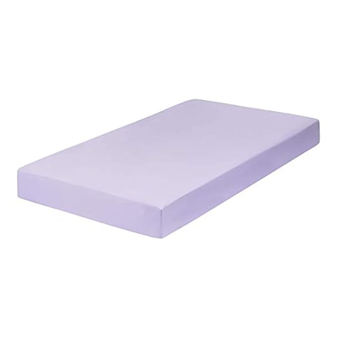 Everyday Kids 2-Pack Fitted Crib Sheets, 100% Soft Breathable Microfiber Baby Sheet, Fits Standard Size Crib Mattress 28in x 52in, White Nursery Sheet and Lavender Nursery Sheet