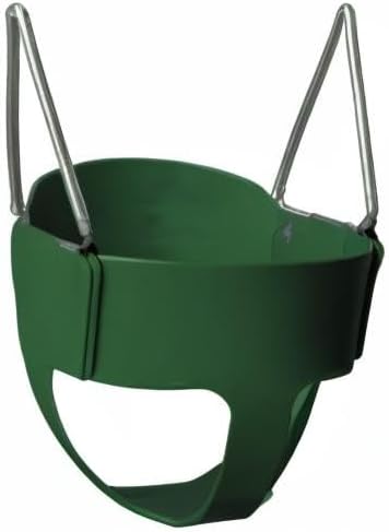 Gorilla Playsets 04-0008-G/G Full Bucket Toddler Swing, Bucket, Green 60" Plastic Coated Chains, 50 Lb Capacity
