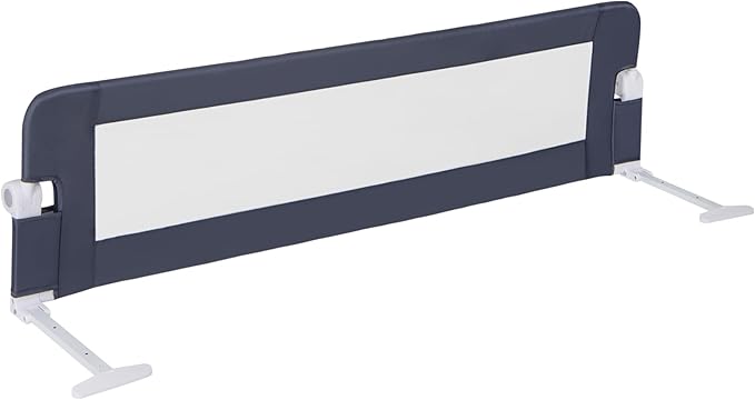 BABY JOY Bed Rails for Toddlers, Extra Long, Swing Down Safety Bed Guard for Convertible Crib, Folding Baby Bedrail for Kids Twin, Double, Full Size Queen & King Mattress (60-Inch, Dark Blue)