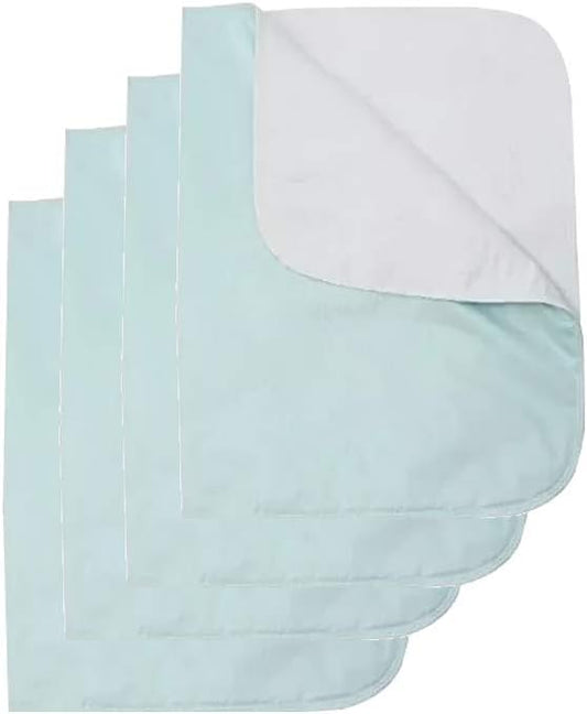 Platinum Care Reusable Bed Pads - Waterproof & Washable Incontinence Protector for Adults, Kids, Elderly, Dogs - Mattress and Chair Cover Pack of 4 - 18x24 (Green)