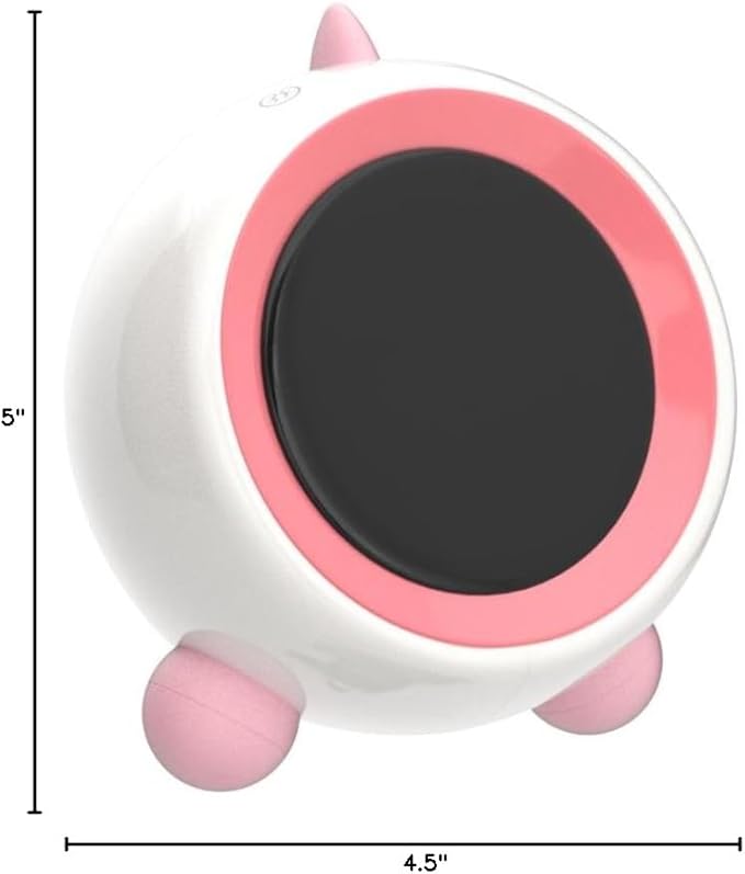 Kids Alarm Clock, Toddler Sleep Training Clock with Night Lights, Sound Machine, Time to Wake Dinosaur Alarm Clock for Children, Gift Ideas for Kids Toddler Boy Girl (Pink)