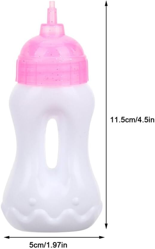 Totority 6pcs Baby Doll Bottles Mini Empty Milk Bottle Toys Baby Shower Doll House Supplies