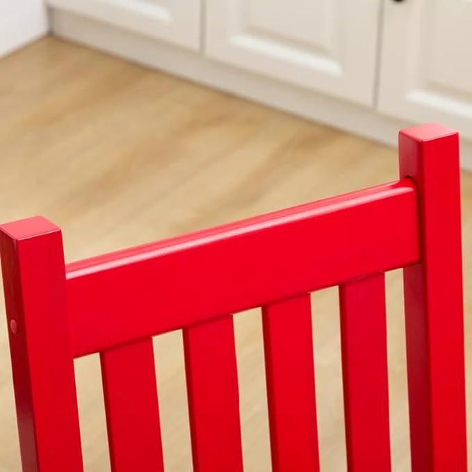 Kid Rocking Chair ChildToddler Small Baby Wooden Comfy Rocker Chairs Furniture for Nursery Bedroom Livingroom Outdoor Reading Room, Ages 6-10, Red