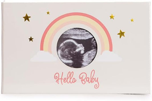 MBHB Ultrasound & Pregnancy Photo Album, 4x6" Picture Album Holds 100 Baby Memories, Perfect Keepsake Scrapbook, Durable Large Design Pictures, Ideal Baby Albums Scrap Book for Photos, Tangerine