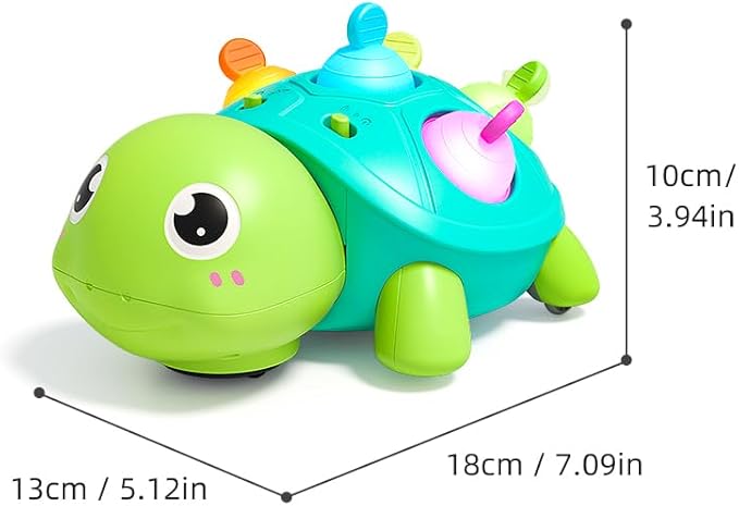 Baby Musical Turtle Toy crawls 360 Degrees, Light Up Infant Toys 0-3-6 6-12 12-18 Months Birthday Gifts for 1-2 Year Old Boys Girls Baby Learning Development Toddler Sleeping Toys.