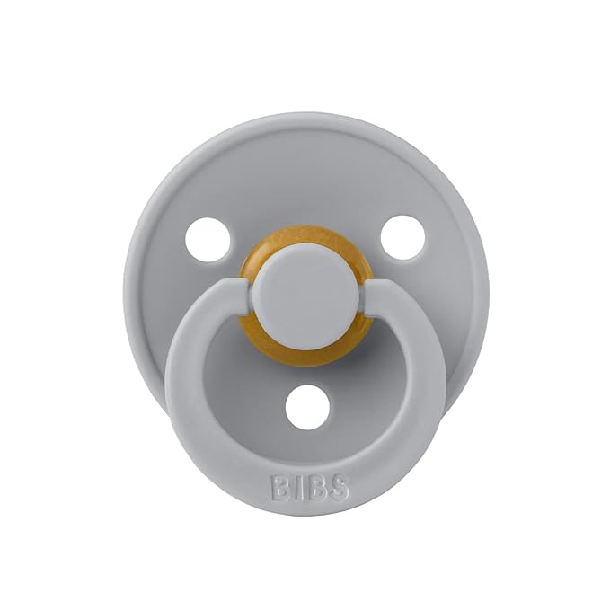 BIBS Pacifiers Colour Collection | Natural Rubber Baby Pacifier | Set of 2 BPA-Free Soothers | Made in Denmark | 6+ Months (Pack of 2) | Vanilla/Cloud