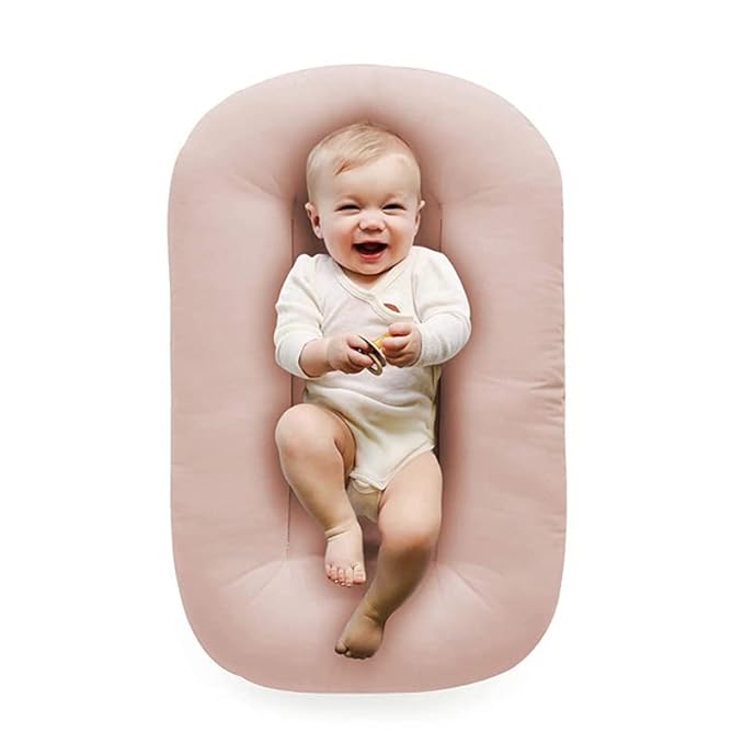 Baby Lounger - Baby Lounger for Newborn, Breathable & Soft Baby Nest Cover Co for Baby 0-12 Months, Baby Essentials Gifts, Portable Infant Lounger, Baby Snuggle Lounger Me (Pink)
