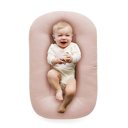 Baby Lounger - Baby Lounger for Newborn, Breathable & Soft Baby Nest Cover Co for Baby 0-12 Months, Baby Essentials Gifts, Portable Infant Lounger, Baby Snuggle Lounger Me (Pink)
