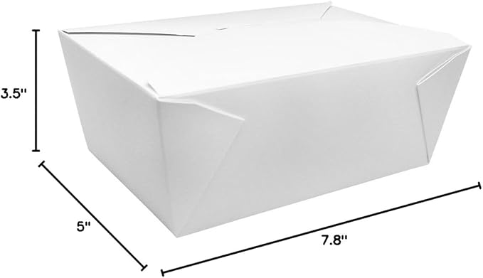 Karat FP-FTG110W 110 fl.oz. 7.8" x 5" X 3.5" Fold-to-Go Box #4 (Pack of 160)