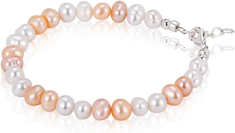 Freshwater Cultured Pearl Bracelet, Sterling Silver Jewelry. Toddler Bracelets for Girls, Toddler Girl Birthday Gifts, Keepsake Baby Girl gift