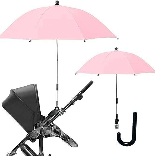 Convenient and Lightweight, Clip-On, Adjustable Steering, Universal, Umbrella Baby Stroller, Stroller Umbrella Attachment for Sun Protection