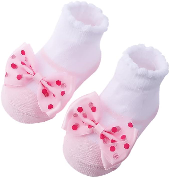 Toptim Newborn Baby-girls Socks and Bow Infant Toddler Ankle Socks