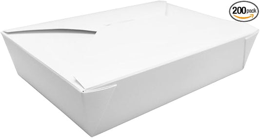 Karat FP-FTG54W 54 fl.oz. 7.8" x 5" X 1.8" Fold-to-Go Box #2, White (Pack of 200)