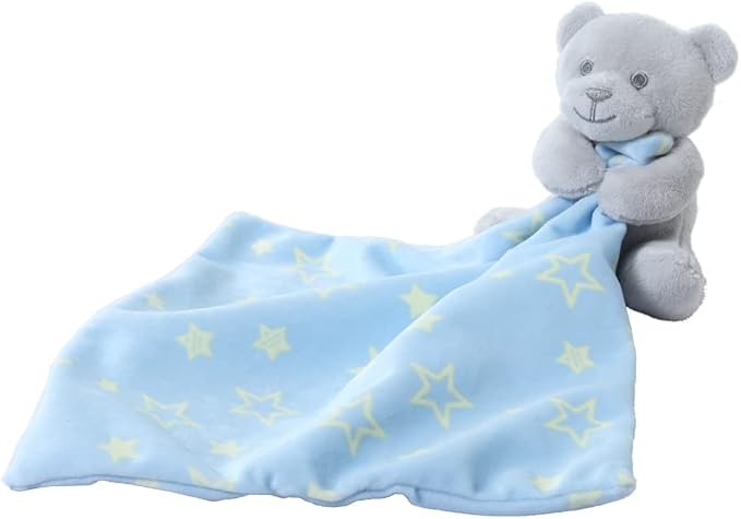 CREVENT Cozy Plush Baby Security Blanket Loveys for Baby Boys with Animal Face, Baby Shower/Birthday Gifts for Newborns Infant Toddler (Hugging Bear)