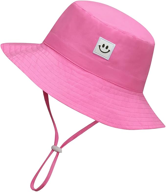 MaxNova Baby Sun Hat Smile Face UPF 50+ Toddler Bucket Hat for Boys Girls 0-7 Years