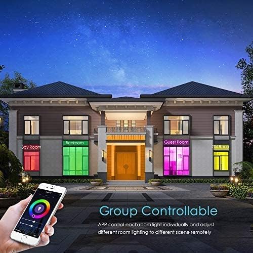 TALOYA 18 Inch Flush Mount Light Fixture Led,Compatible with Alexa Google Assistant Smart Life App,Sleek Round Ceiling Fixture,36+4W Main Light and RGB Night Light Adjustable,Enabled by 2.4G Wi-Fi