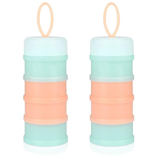 Accmor Baby Formula Dispenser On The Go, Stackable Formula Dispenser for Travel Formula Container to Go, Non-Spill Milk Powder Baby Kids Snack Storage Container, BPA Free, 2 Packs