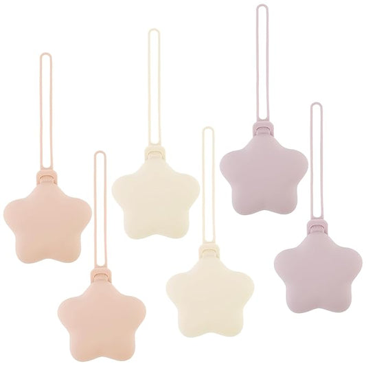6 Pcs Silicone Pacifier Holder Case Safe and Soft Material Pacifier Pouch Portable Pacifier Case Protective Pacifier Storage Case Easy to Clean for Diaper Bag Stroller