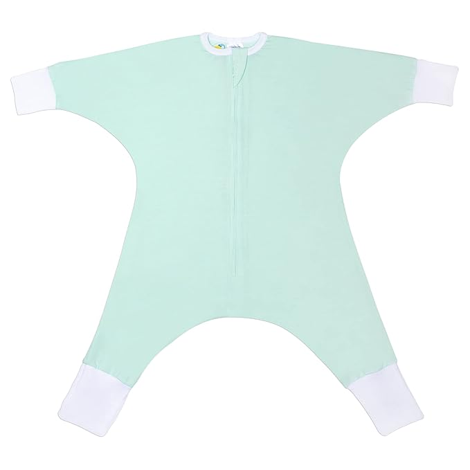 SleepingBaby Flying Squirrel Toddler Pajamas with Practical Zipper for Quick Diaper Changes and Travel Comfort - Mint - 2-3T