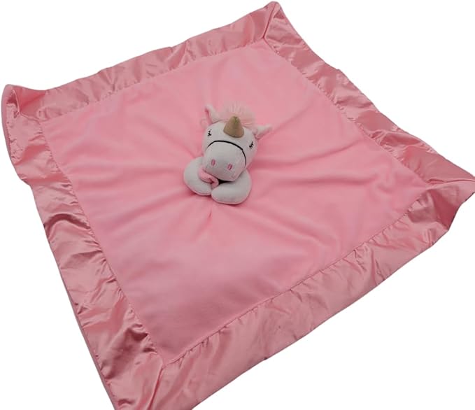 Unicorn Lovey Blanket for Baby | Large 20" x 20" Baby Lovey for Girls | Cute Unicorn Security Blanket for Babies and Toddlers