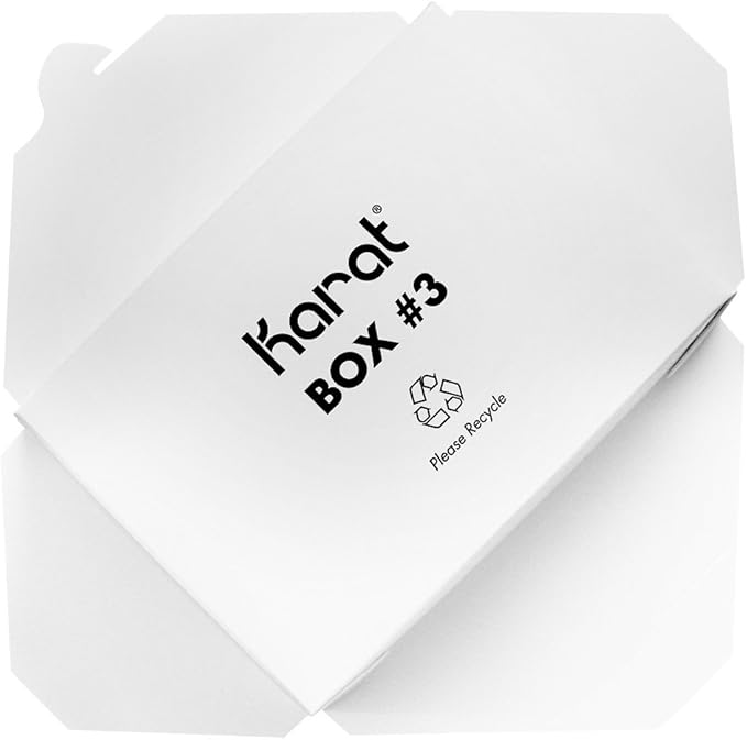 Karat FP-FTG76W 76 fl.oz. 7.8" x 5" X 2.4" Fold-to-Go Box #3, White (Pack of 200)