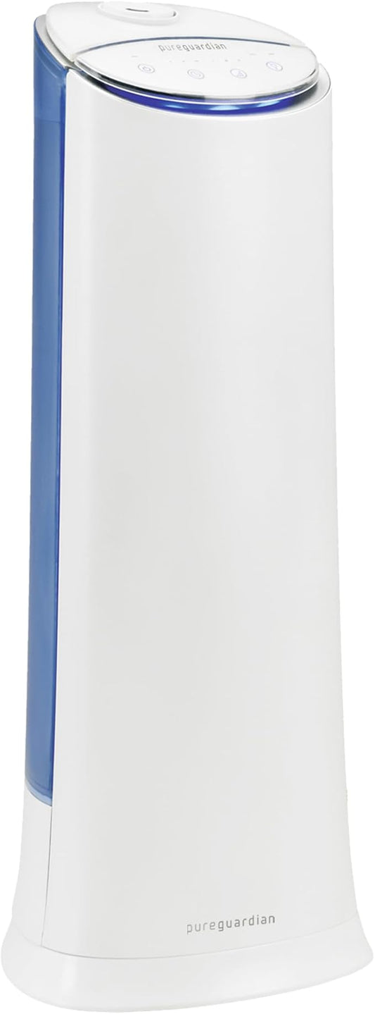 PureGuardian Ultrasonic Cool Mist Humidifier, 100 Hrs. Run Time, 1.5 Gallon Tank, 440 Sq. Ft. Coverage, Medium Rooms, Quiet, Filter Free, Essential Oil Tray, White, H3200WAR