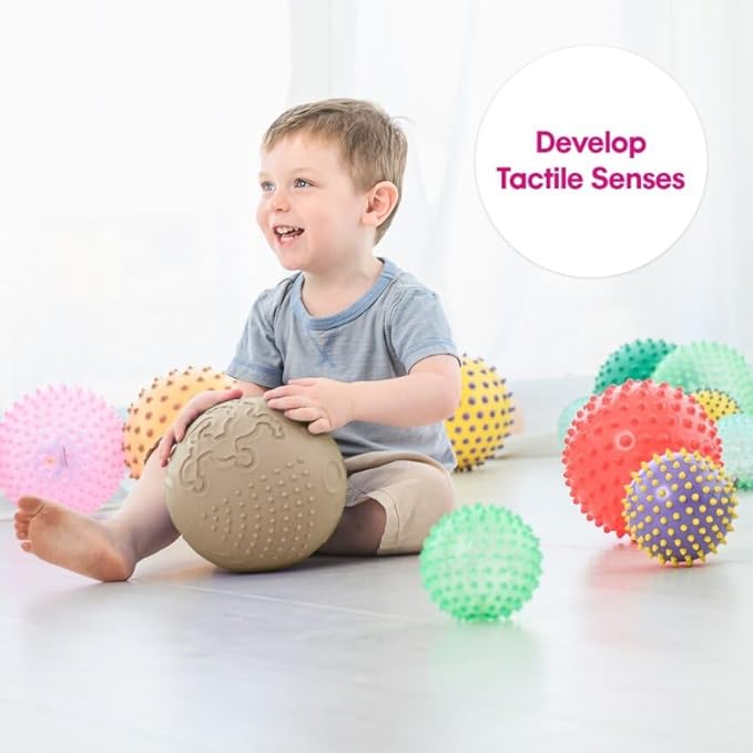 Edushape Texture-iffic Sensory Ball for Baby - 7" Baby Ball for Kids with 8 Sections of Different Tactile Patterns